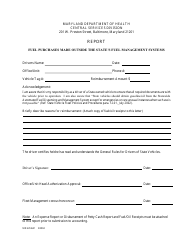 Form MDH4641 &quot;Fuel Purchases Made Outside the State's Fuel Management Systems Report&quot; - Maryland