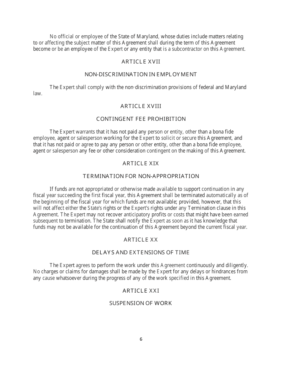 Maryland Expert Witness Agreement Form - Fill Out, Sign Online and ...