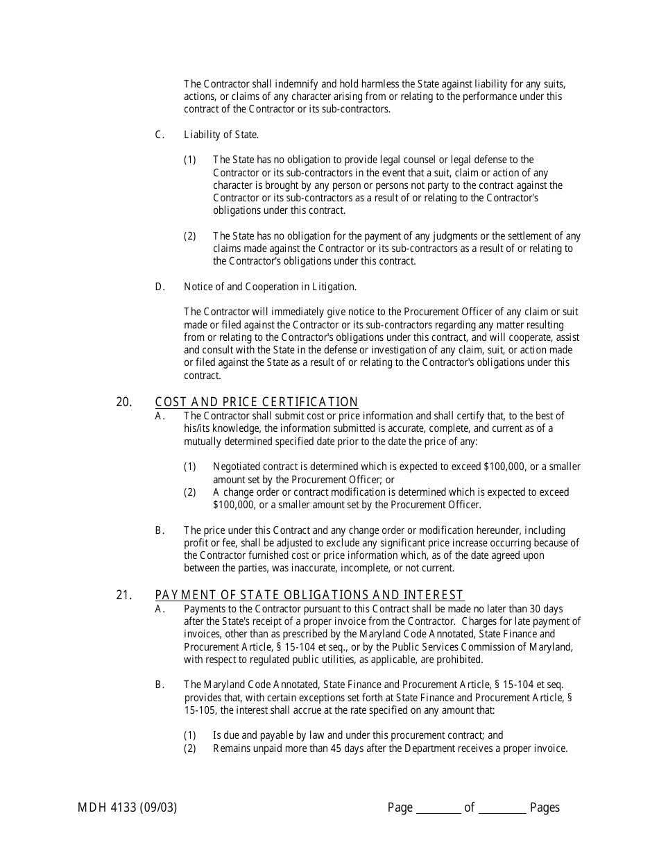 Form MDH4133 Human Service Funding Agreement - Maryland, Page 13