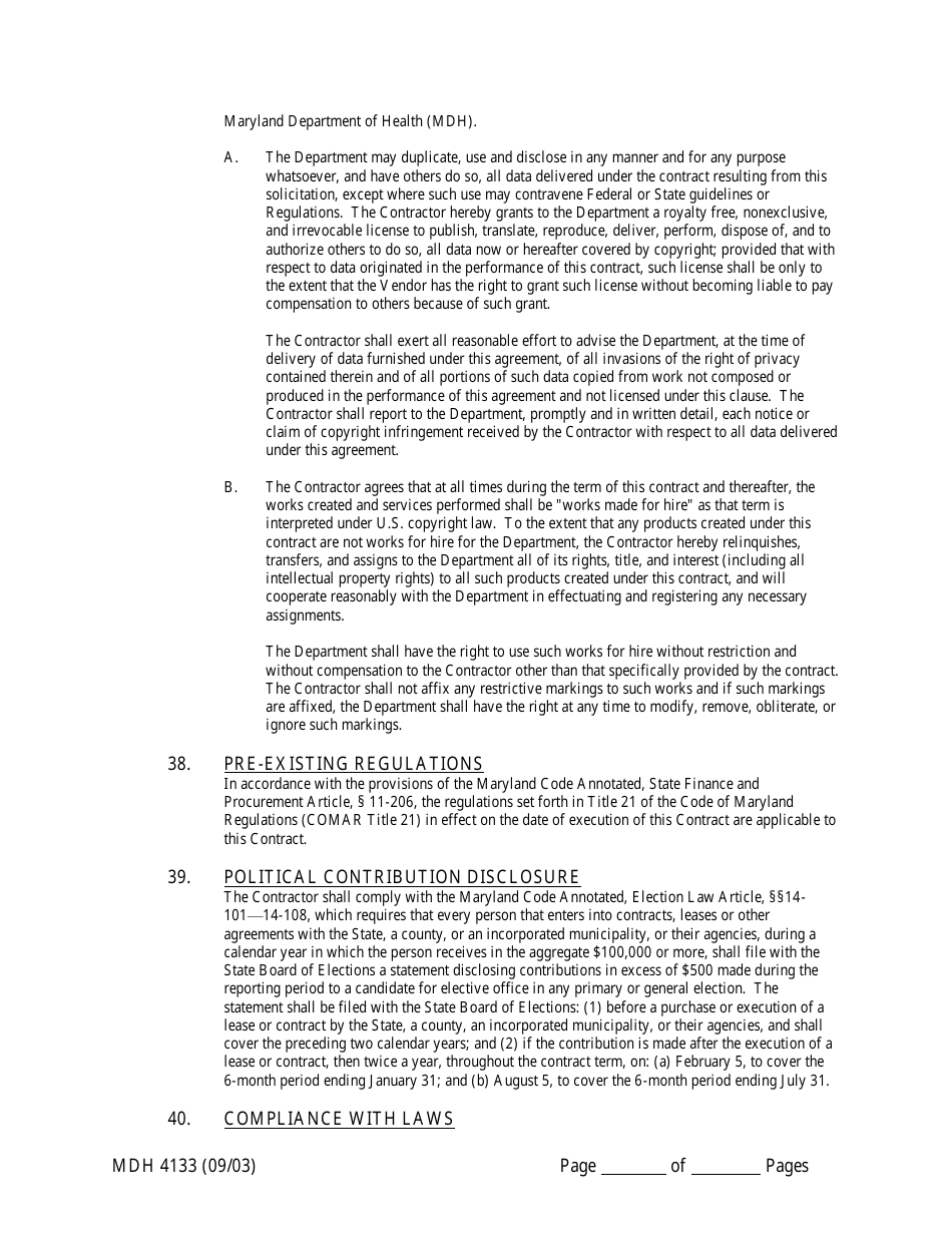Form MDH4133 Human Service Funding Agreement - Maryland, Page 17