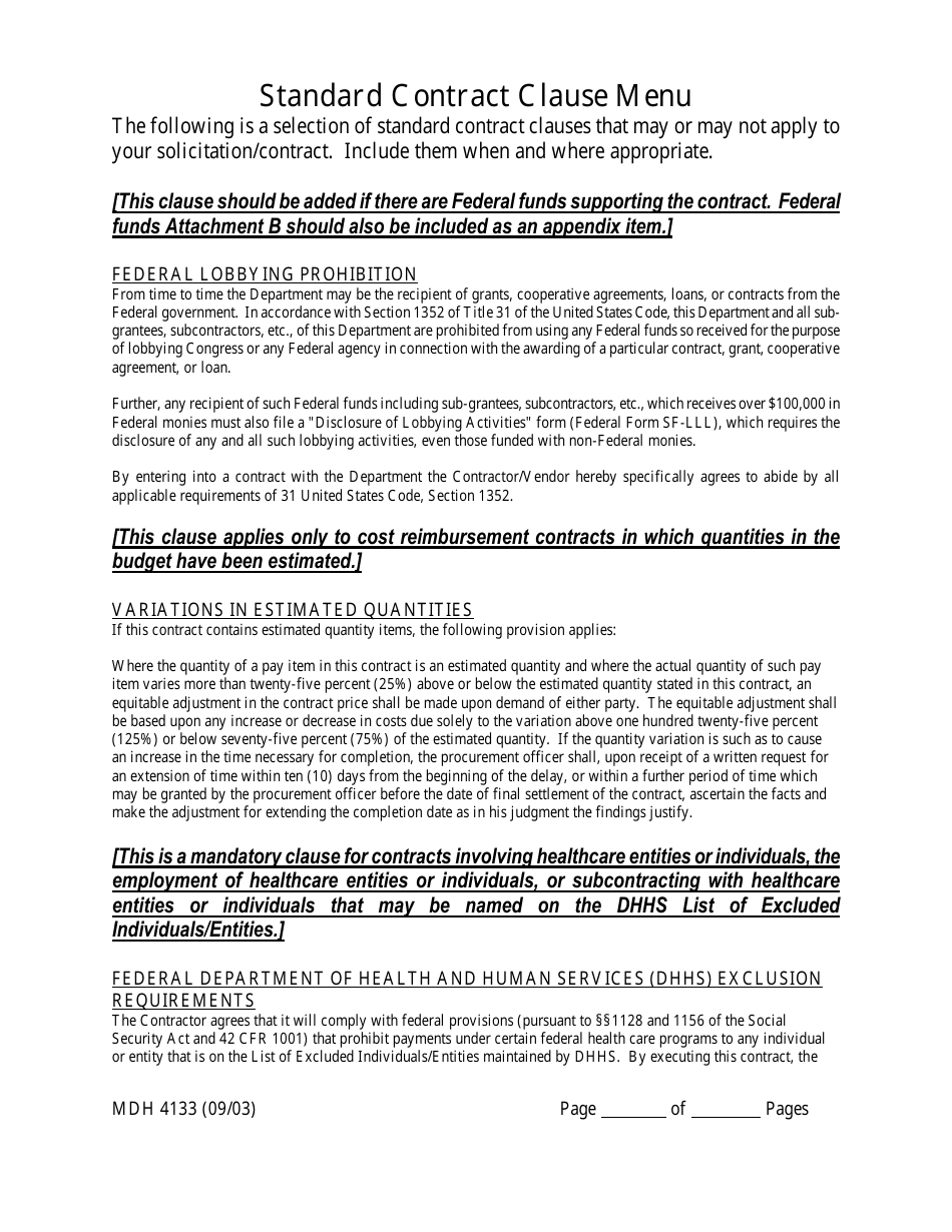 Form MDH4133 Human Service Funding Agreement - Maryland, Page 22