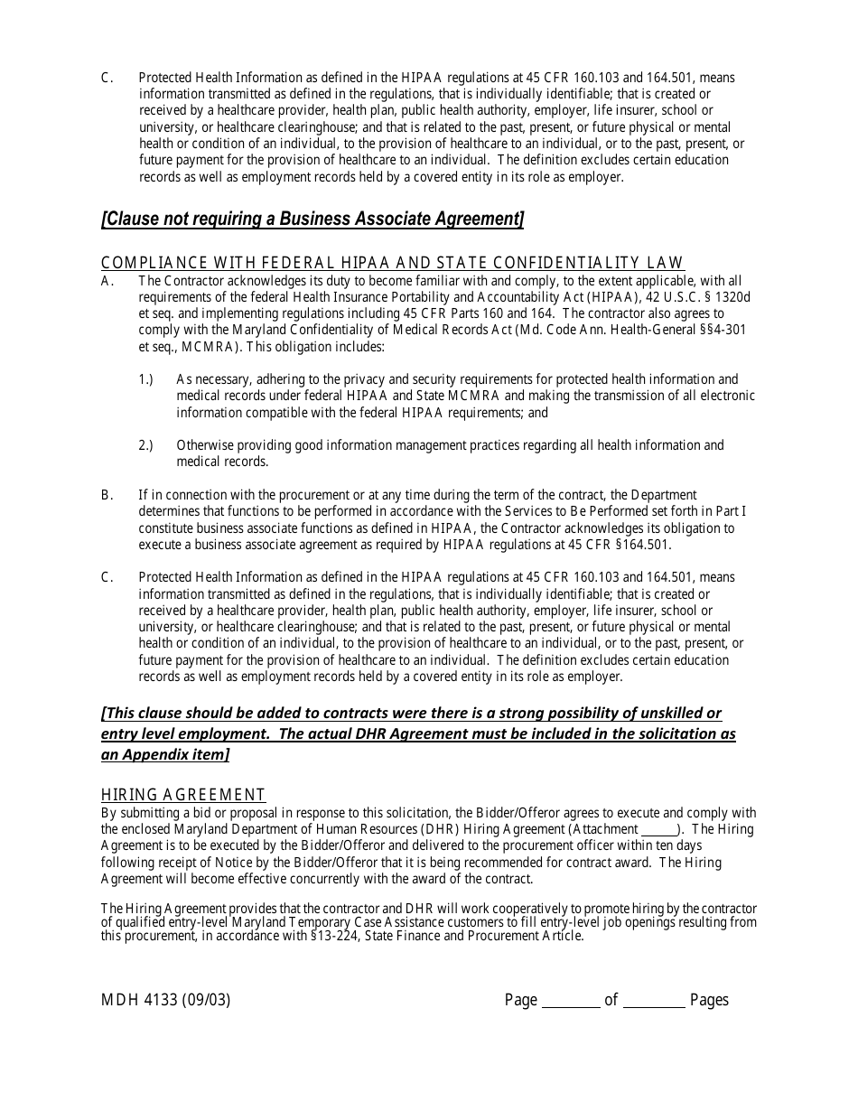 Form MDH4133 Human Service Funding Agreement - Maryland, Page 24