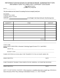 Document preview: Intra Agency Invoice Form - Maryland