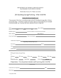 Advanced Notice Request Form - Maryland