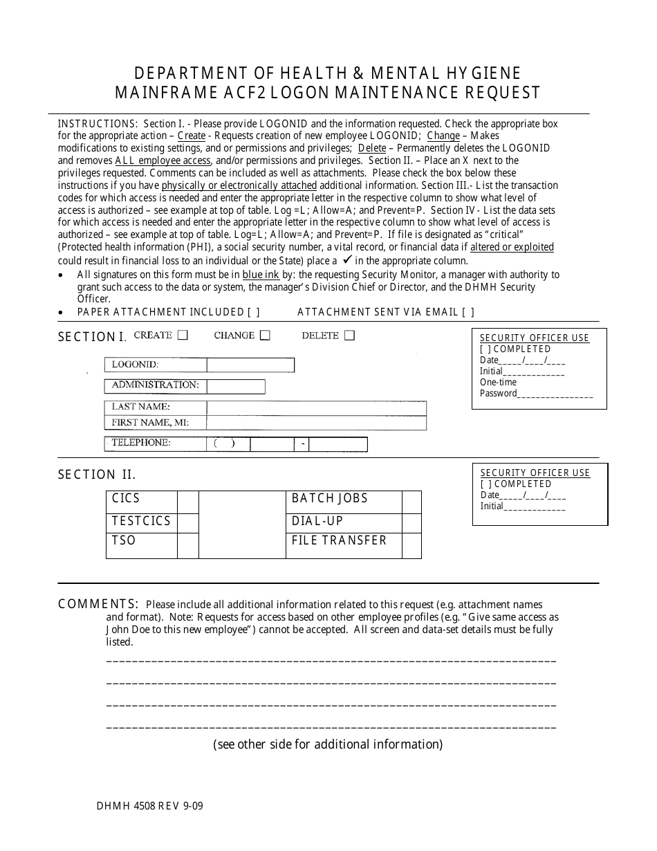 Form DHMH4508 - Fill Out, Sign Online and Download Printable PDF ...