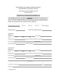 Alternate Driver Advanced Notice Request Form - Maryland