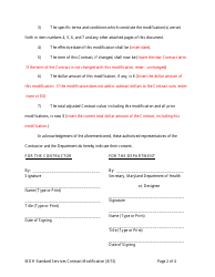 Standard Modification Form - Maryland, Page 2