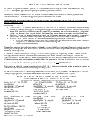 Application to Transfer Commercial Tidal Fish License - Maryland, Page 2