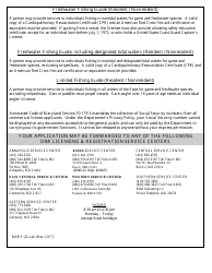 DNR Form F-22 Freshwater/Limited Fishing Guide License - Maryland, Page 2