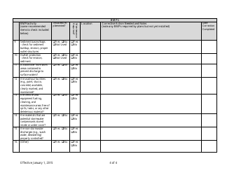 General Permit for Stormwater Associated With Construction Activity Standard Inspection Form - Maryland, Page 4