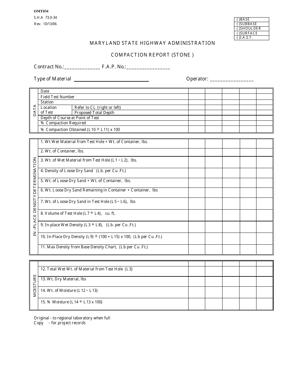 Form OMT034 - Fill Out, Sign Online and Download Fillable PDF, Maryland ...