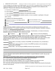 Form ADR1 Volunteer Mediator and Settlement Conference Attorney Application - Maryland, Page 3