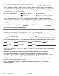 Form ADR1 Volunteer Mediator and Settlement Conference Attorney Application - Maryland, Page 4
