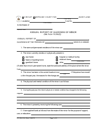 Document preview: Form CC-GN-014 Annual Report of Guardian of Minor - Maryland