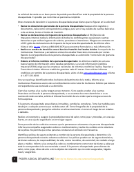 Tutor De Los Bienes De Una Persona Discapacitada Lista De Verificacion - Maryland (Spanish), Page 3