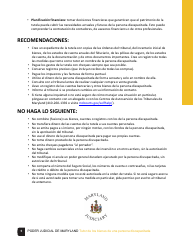 Tutor De Los Bienes De Una Persona Discapacitada Lista De Verificacion - Maryland (Spanish), Page 5