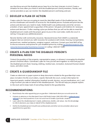 Guardian of the Person of a Disabled Person Checklist - Maryland, Page 2