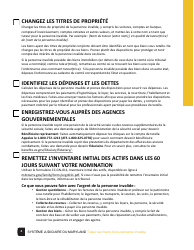 Guardian of the Property of a Disabled Person Checklist - Maryland (French), Page 4