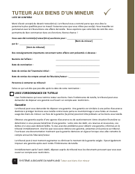 Document preview: Guardian of the Property of a Minor Checklist - Maryland (French)