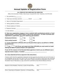Maryland Annual Update of Registration Form Download Fillable PDF ...