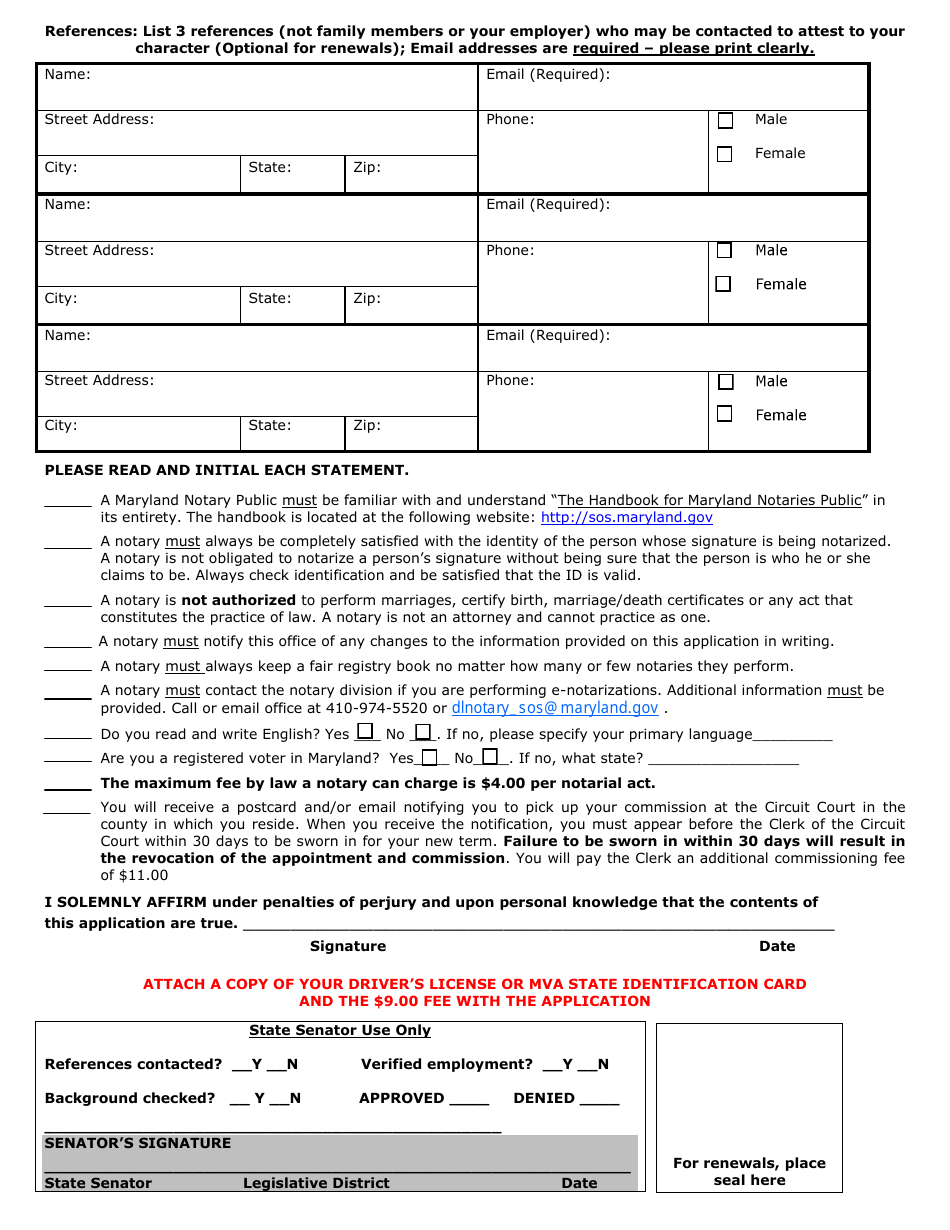 Maryland Notary Public Application Form Fill Out Sign Online And Download Pdf Templateroller 3845