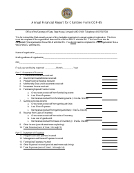 Form COF-85 Annual Financial Report for Charities - Maryland, Page 5