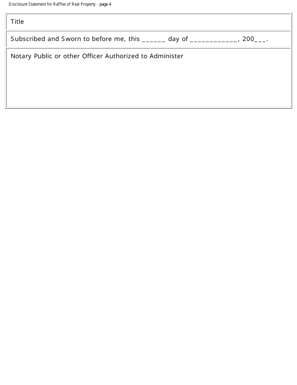 Disclosure Statement for Raffles of Real Property - Maryland, Page 4