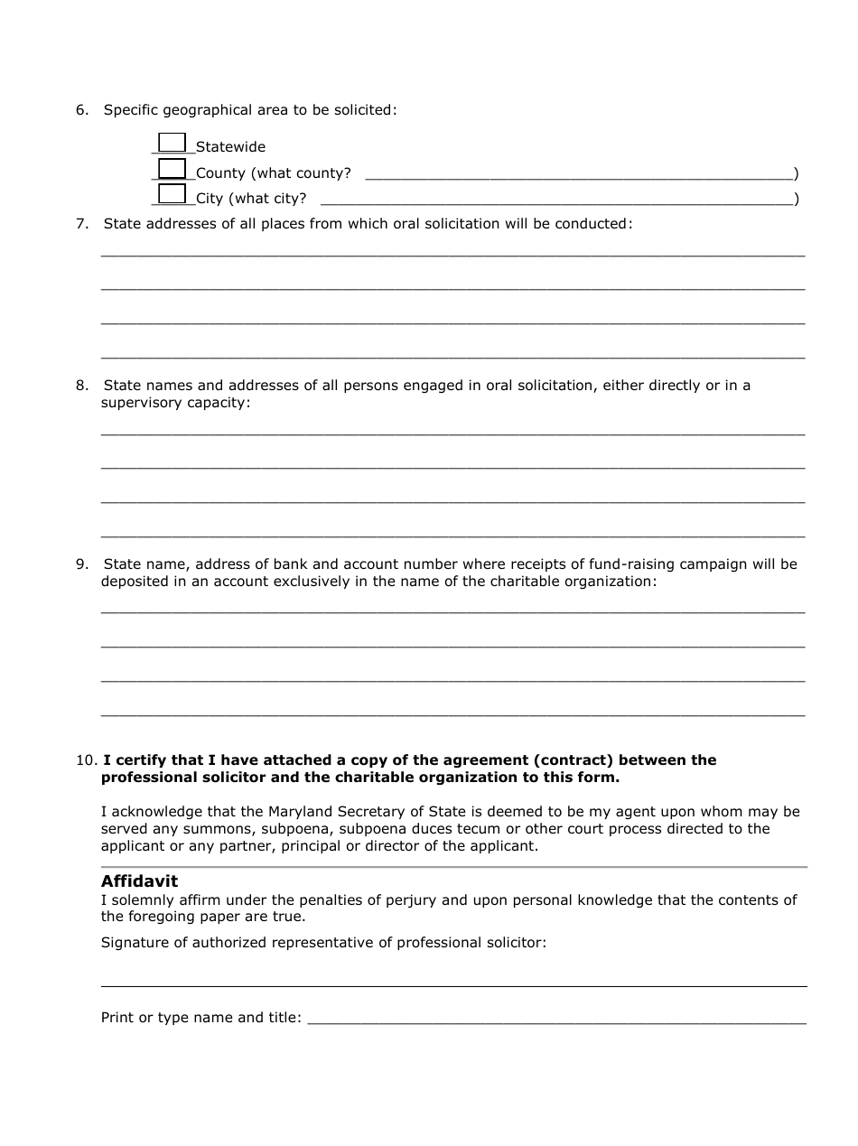 Fund-Raising Notice for Professional Solicitors - Maryland, Page 4