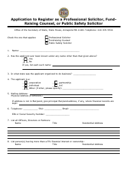 Application to Register as a Professional Solicitor, Fund-Raising Counsel, or Public Safety Solicitor - Maryland, Page 4