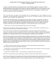 Articles of Incorporation for a Stock Corporation - Maryland, Page 2