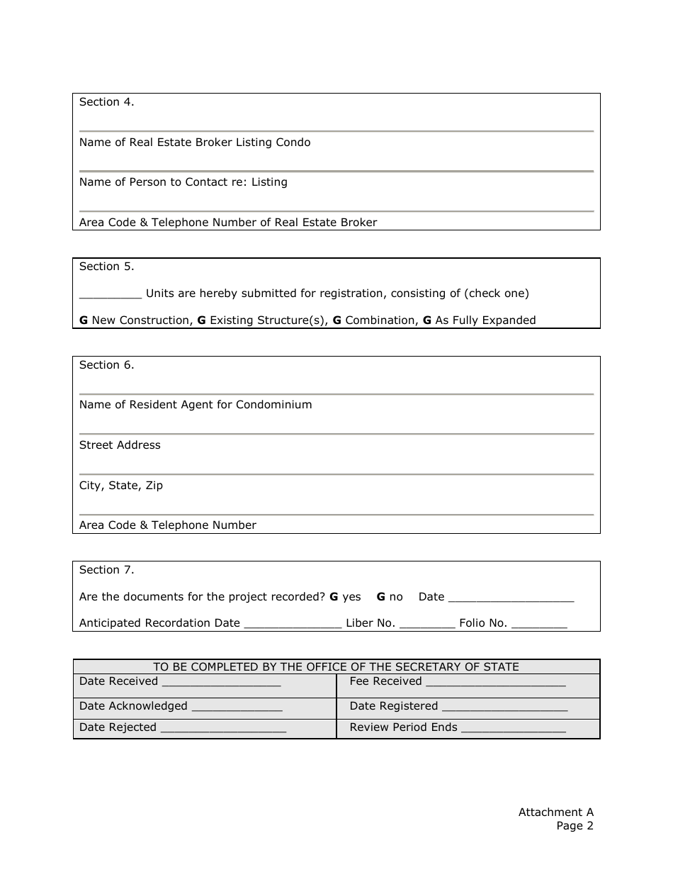 Application for the Registration of a Public Offering Statement for a Residential Condominium - Maryland, Page 13