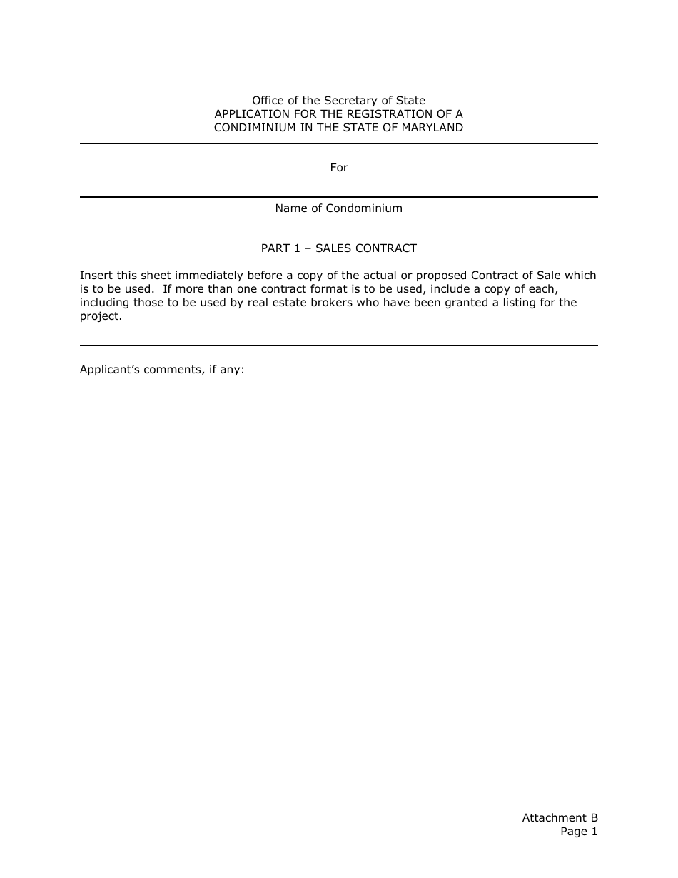 Application for the Registration of a Public Offering Statement for a Residential Condominium - Maryland, Page 14