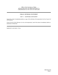 Application for the Registration of a Public Offering Statement for a Residential Condominium - Maryland, Page 16