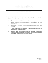 Application for the Registration of a Public Offering Statement for a Residential Condominium - Maryland, Page 18