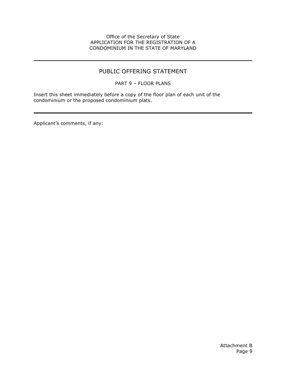 Application for the Registration of a Public Offering Statement for a Residential Condominium - Maryland, Page 22