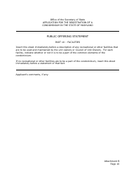 Application for the Registration of a Public Offering Statement for a Residential Condominium - Maryland, Page 23