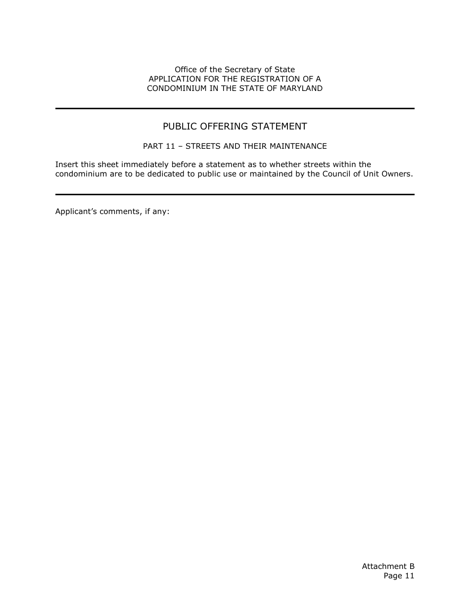 Application for the Registration of a Public Offering Statement for a Residential Condominium - Maryland, Page 24
