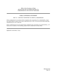 Application for the Registration of a Public Offering Statement for a Residential Condominium - Maryland, Page 28