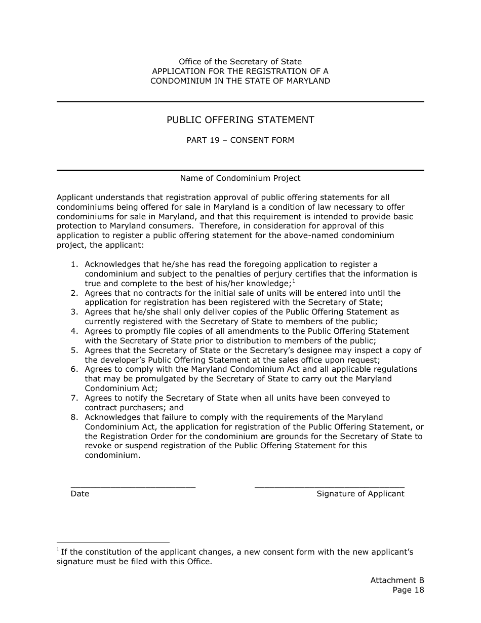 Application for the Registration of a Public Offering Statement for a Residential Condominium - Maryland, Page 32