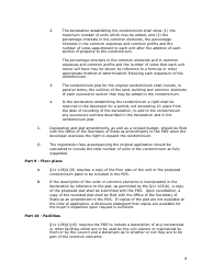 Application for the Registration of a Public Offering Statement for a Residential Condominium - Maryland, Page 9