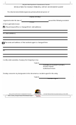 Resolution to Change Principal Office or Resident Agent - Maryland