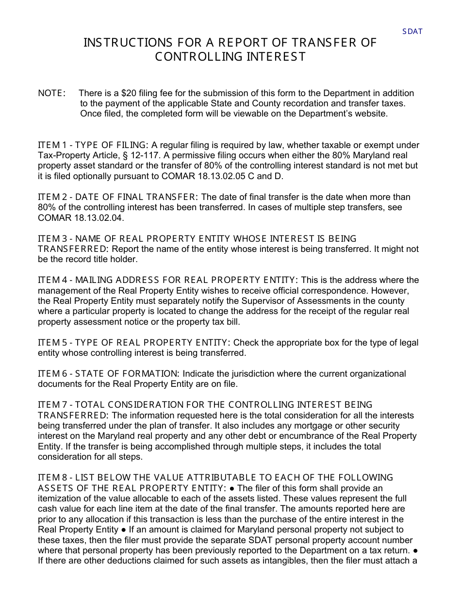 Report of Transfer of Controlling Interest - Maryland, Page 4