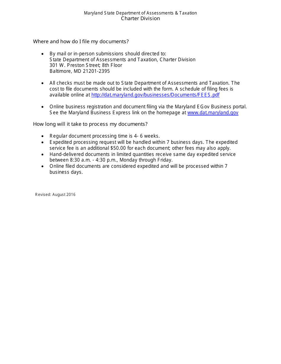 Articles or Certificate of Reinstatement - Maryland, Page 3