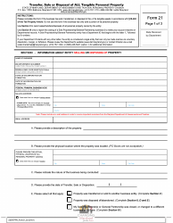 Form 21 Transfer, Sale or Disposal of All Tangible Personal Property - Maryland