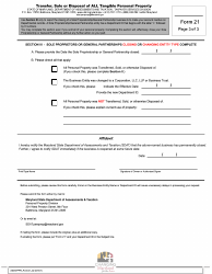 Form 21 Transfer, Sale or Disposal of All Tangible Personal Property - Maryland, Page 3