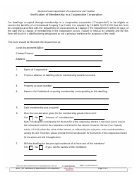 Verification of Membership in a Cooperative Corporation - Maryland