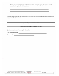 Verification of Membership in a Cooperative Corporation - Maryland, Page 2