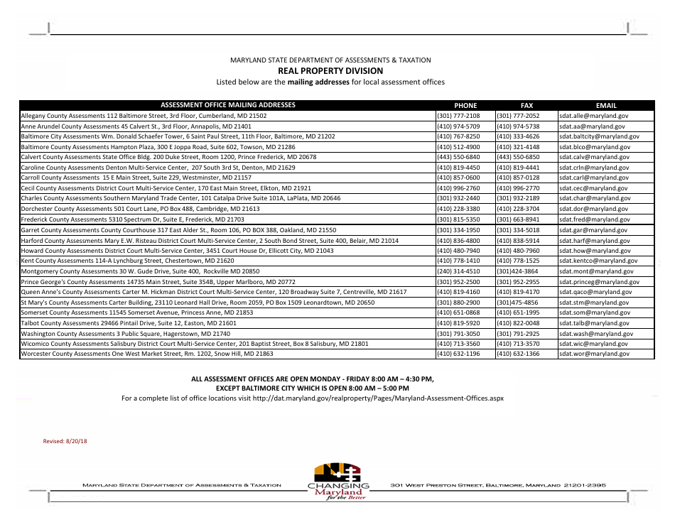 Form RP-ADM-ACC-01 Assessment Worksheet Request Form - Maryland, Page 2