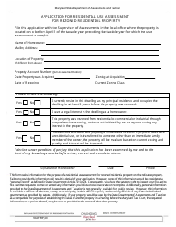 Form SDATRP_40 Application for Residential Use Assessment for Rezoned Residential Property - Maryland
