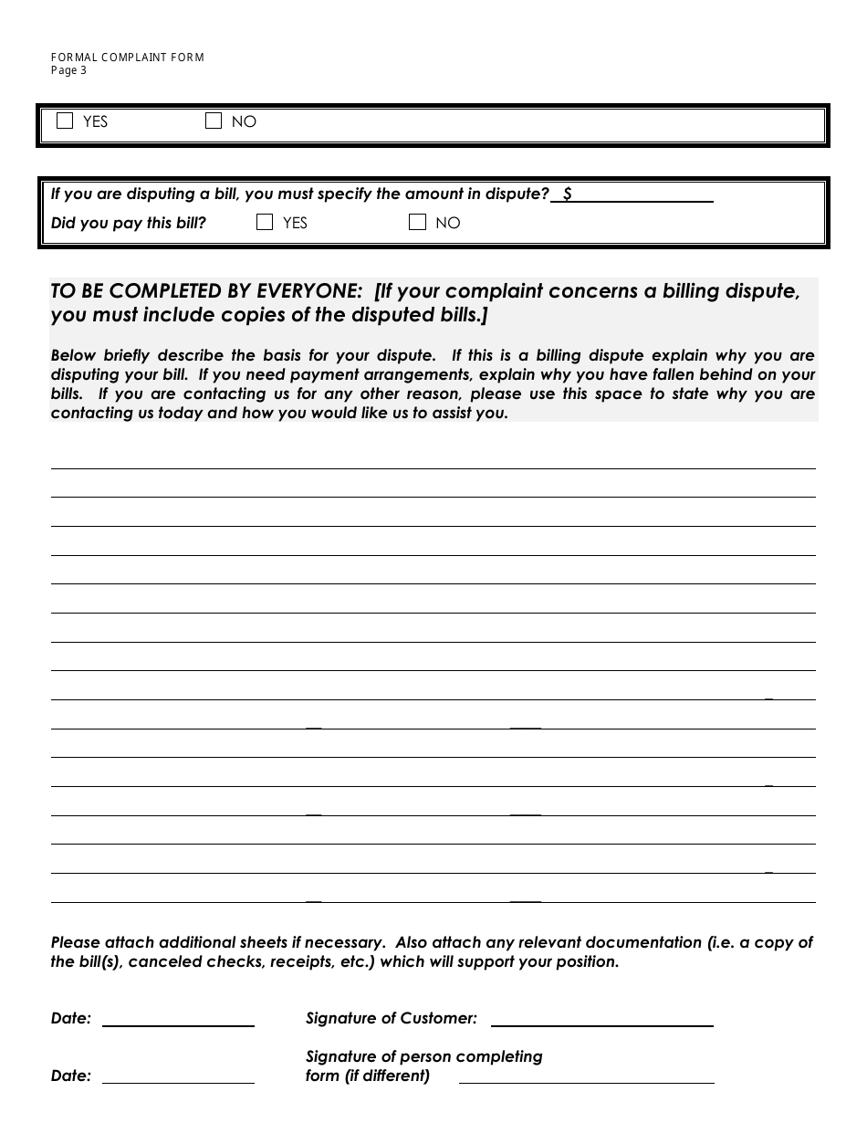 Inquiry / Dispute Form - Maryland, Page 3